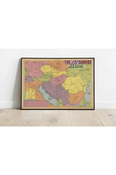 Pegziz Balkanlar Haritası Sanatsal Duvar Dekorasyon Poster 60x90cm. ürün görseli 1