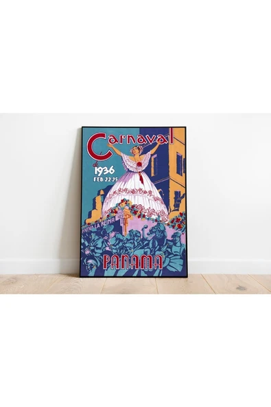 Pegziz Panama Vintage Sanatsal Poster 60x90cm. ürün görseli 1