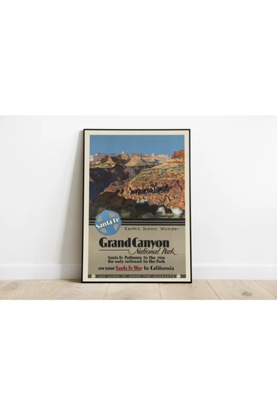 Pegziz Amerika Büyük Kanyon Vintage Sanatsal Poster 60x90cm. ürün görseli 1