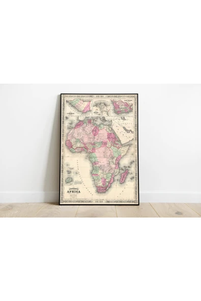 Pegziz Afrika Kıtası Haritası Sanatsal Duvar Dekorasyon Poster 60x90cm. ürün görseli 1