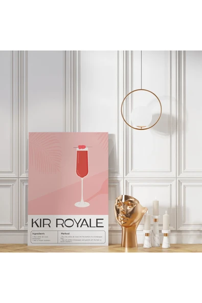 Pegziz kir Royale Kokteyl Modern Kanvas Tablo - Cafe Dekor - Salon ve Mutfak için Duvar Dekoru ürün görseli 1
