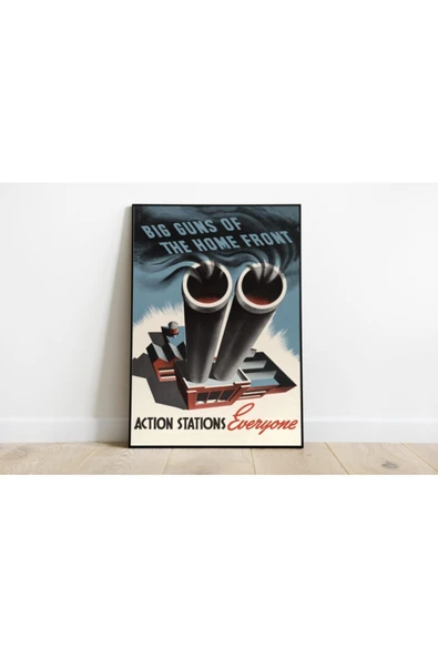 Pegziz 2. Dünya Savaşı Propaganda Vintage Sanatsal Poster 60x90cm. ürün görseli 1