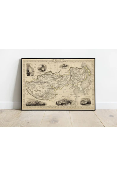 Pegziz Mançurya Haritası Sanatsal Duvar Dekorasyon Poster 60x90cm. ürün görseli 1