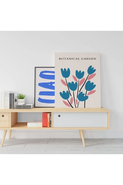 Pegziz Minimalist Botanik Renkli Çiçekler Dekoratif Kanvas Tablo - Modern Duvar Dekorasyon Sanatı ürün görseli 1