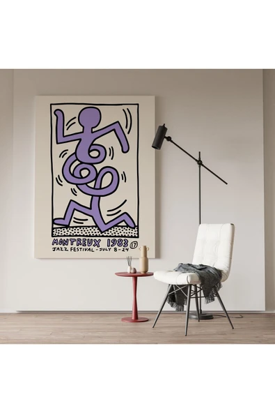Pegziz Keith Haring Sanatsal Kanvas Tablo Cafe Dekorasyon Duvar Tablosu ürün görseli 1