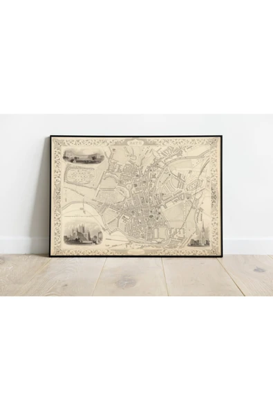 Pegziz Ingiltere Bath Şehit Planı Haritası Sanatsal Duvar Dekorasyon Poster 60x90cm. ürün görseli 1
