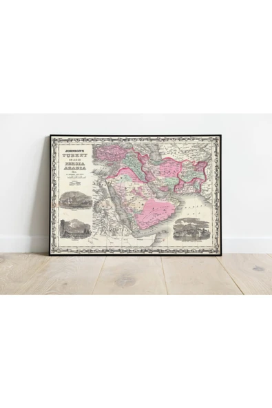 Pegziz Orta Doğu Haritası Sanatsal Duvar Dekorasyon Poster 60x90cm. ürün görseli 1