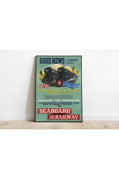 Pegziz Amerika Florida Vintage Sanatsal Poster 60x90cm. ürün görseli 1