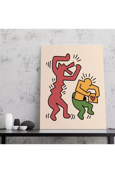 Pegziz Keith Haring Pop Art Duvar Tablosu Oda Dekorasyonu Kanvas Tablo Cafe Dekor Sanatsal Tablo ürün görseli 1