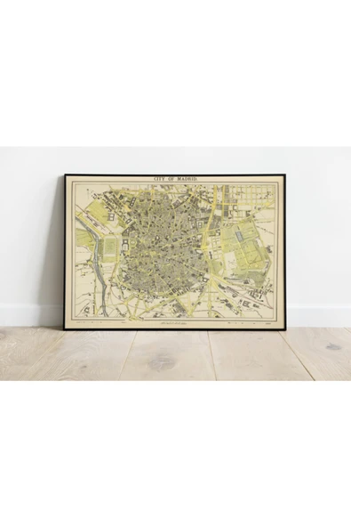 Pegziz Ispanya Madrid 1883 Haritası Sanatsal Duvar Dekorasyon Poster 60x90cm. ürün görseli 1