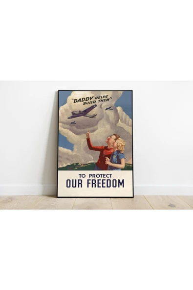 Pegziz 2. Dünya Savaşı Propaganda Vintage Sanatsal Poster 60x90cm. ürün görseli 1