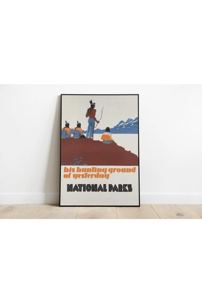 Pegziz Amerika Vintage Sanatsal Poster 60x90cm. ürün görseli 1