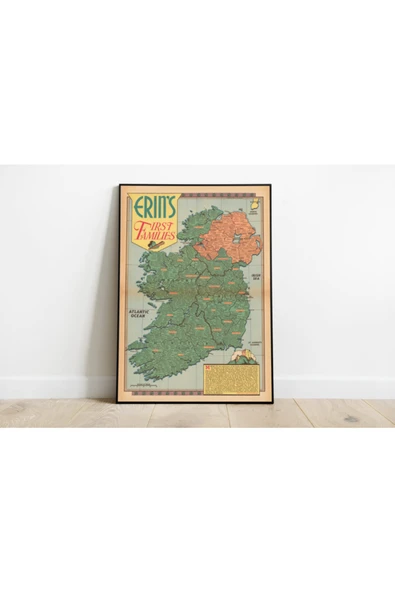 Pegziz Irlanda 1946 Haritası Sanatsal Duvar Dekorasyon Poster 60x90cm. ürün görseli 1