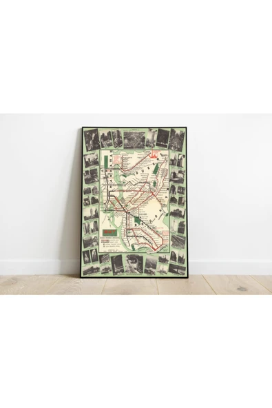 Pegziz Brooklyn Vintage Sanatsal Poster 60x90cm. ürün görseli 1