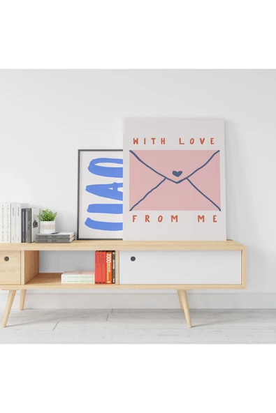 Pegziz Aşk Temalı Minimalist Kanvas Tablo - Salon Oturma Odası Mutfak Ofis için Duvar Dekoru ürün görseli 1