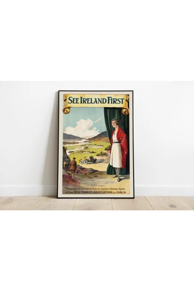 Pegziz Irlanda Vintage Sanatsal Poster 60x90cm. ürün görseli 1
