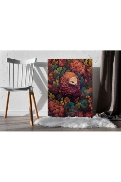 Pegziz Pangolin Minimalist Modern Kanvas Tablo - Salon Oturma Odası Mutfak Ofis için Duvar Dekoru ürün görseli 1