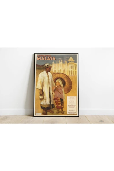 Pegziz Malezya Vintage Sanatsal Poster 60x90cm. ürün görseli 1