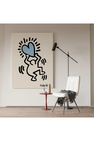 Pegziz Keith Haring Pop Art Sanatsal Kanvas Tablo Salon Duvar Dekorasyon Cafe Dekor Duvar Tablosu ürün görseli 1