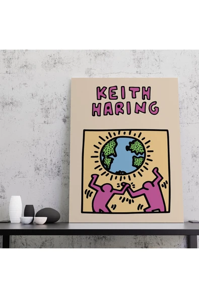 Pegziz Keith Haring Sanatsal Kanvas Tablo Cafe Dekorasyon Duvar Tablosu ürün görseli 1