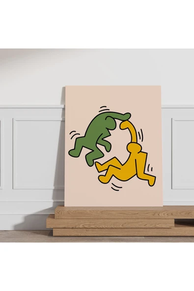 Pegziz Oda Dekorasyon Pop Art Kanvas Tablo Keith Haring Sanatsal Tablo Salon Dekorasyonu Duvar Tablosu ürün görseli 1