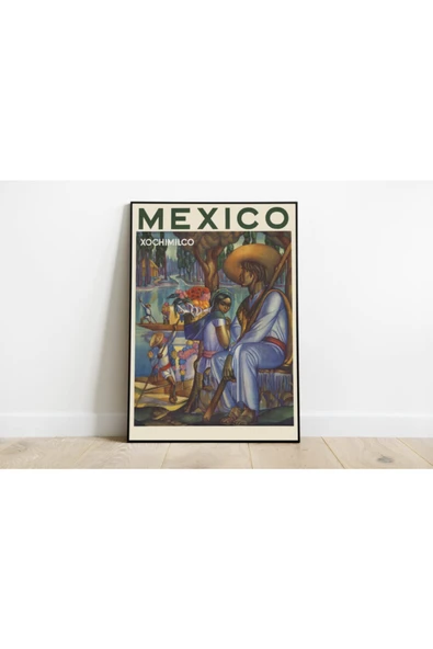 Pegziz Meksika Vintage Sanatsal Poster 60x90cm. ürün görseli 1