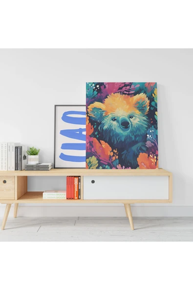 Pegziz Koala Minimalist Modern Kanvas Tablo - Salon Oturma Odası Mutfak Ofis için Duvar Dekoru ürün görseli 1