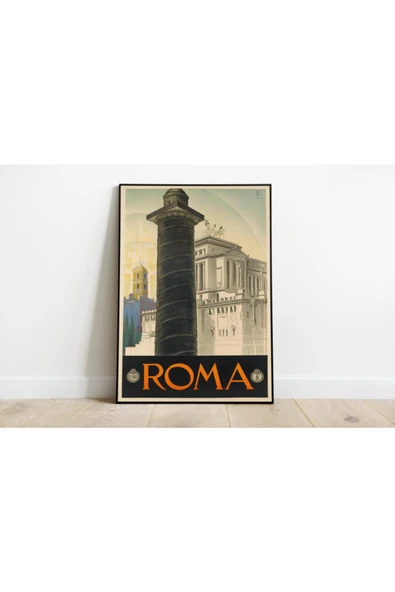 Pegziz Italya Roma Vintage Sanatsal Poster 60x90cm. ürün görseli 1