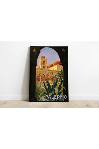 Pegziz Palermo Vintage Sanatsal Poster 60x90cm. ürün görseli 1
