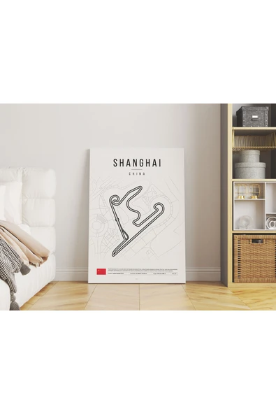 Pegziz Çin Shangai Formula 1 Pisti Sanatsal Kanvas Tablo Minimalist Duvar Tablosu ürün görseli 1