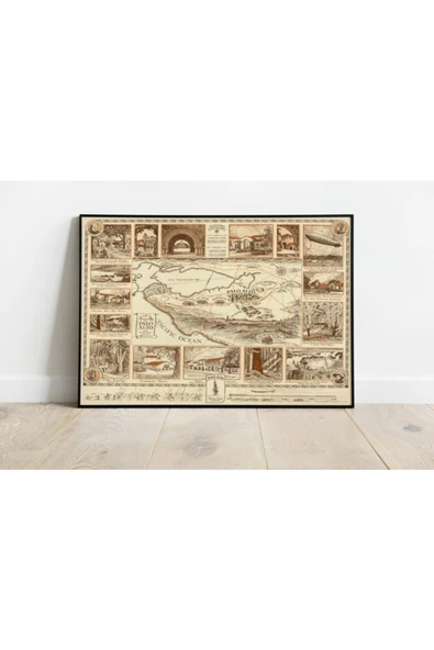 Pegziz San Francisco Haritası Sanatsal Duvar Dekorasyon Poster 60x90cm. ürün görseli 1