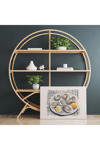 Pegziz İstiridye Minimalist Sanatsal Kanvas Tablo - Salon Oturma Odası Mutfak Ofis için Duvar Dekoru ürün görseli 1