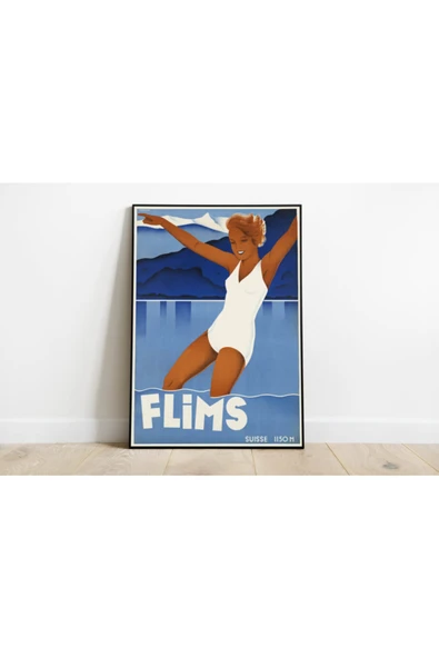 Pegziz Isviçre Vintage Sanatsal Poster 60x90cm. ürün görseli 1