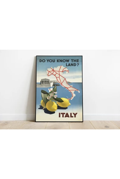 Pegziz Italya Vintage Sanatsal Poster 60x90cm. ürün görseli 1