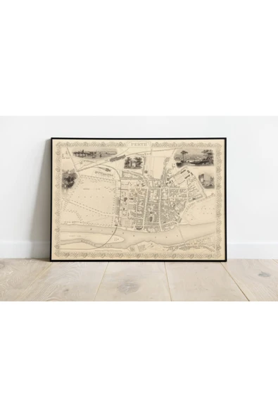 Pegziz Avustralya Perth Şehir Planı Haritası Sanatsal Duvar Dekorasyon Poster 60x90cm. ürün görseli 1