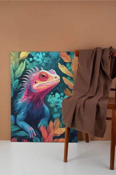 Pegziz iguana Minimalist Modern Kanvas Tablo - Salon Oturma Odası Mutfak Ofis için Duvar Dekoru ürün görseli 1