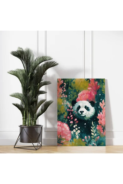 Pegziz Panda Minimalist Modern Kanvas Tablo - Salon Oturma Odası Mutfak Ofis için Duvar Dekoru ürün görseli 1