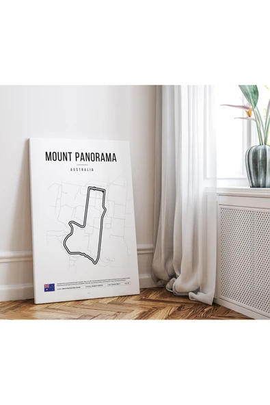 Pegziz Avustralya Mount Panorama Formula 1 Pisti Kanvas Tablo Minimalist Duvar Tablosu ürün görseli 1