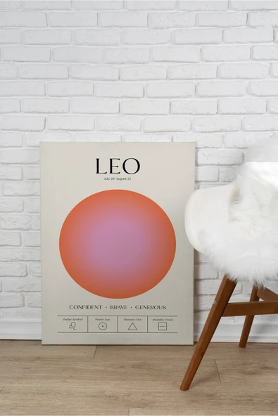 Pegziz Aslan Burcu Astroloji Minimalist Kanvas Tablo - Salon Oturma Odası Mutfak Ofis için Duvar Dekoru ürün görseli 1