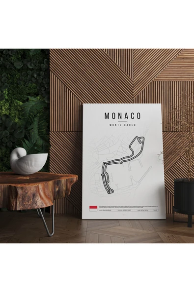 Pegziz Monaco Formula 1 Pisti Sanatsal Kanvas Tablo F1 Sanatsal Minimalist Duvar Tablosu ürün görseli 1