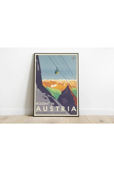 Pegziz Avusturya Vintage Sanatsal Poster 60x90cm. ürün görseli 1