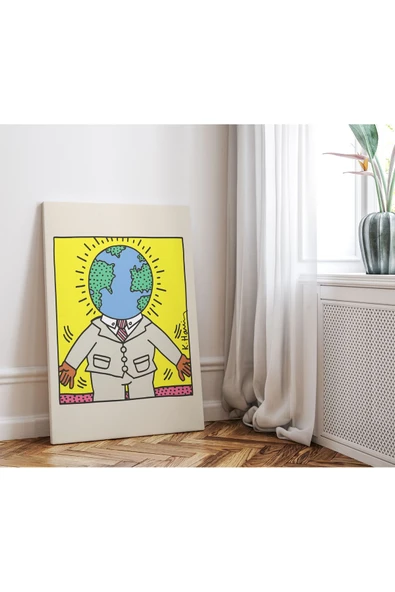 Pegziz Oda Dekorasyon Pop Art Kanvas Tablo Keith Haring Sanatsal Tablo Salon Dekorasyonu Duvar Tablosu ürün görseli 1