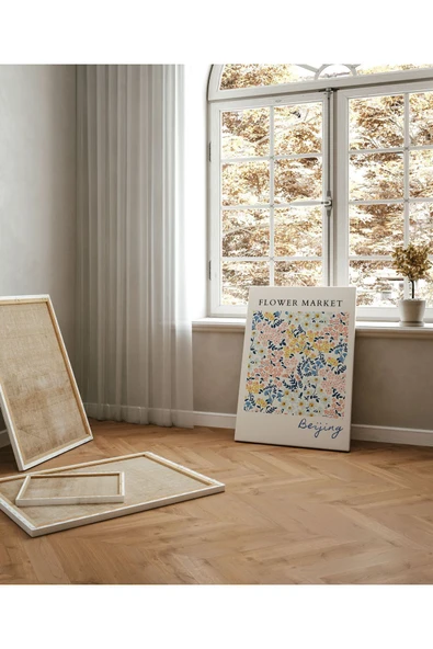 Pegziz Minimalist Çiçekler Pekin Çin Temalı Dekoratif Kanvas Tablo - Modern Duvar Dekorasyon Sanatı ürün görseli 1