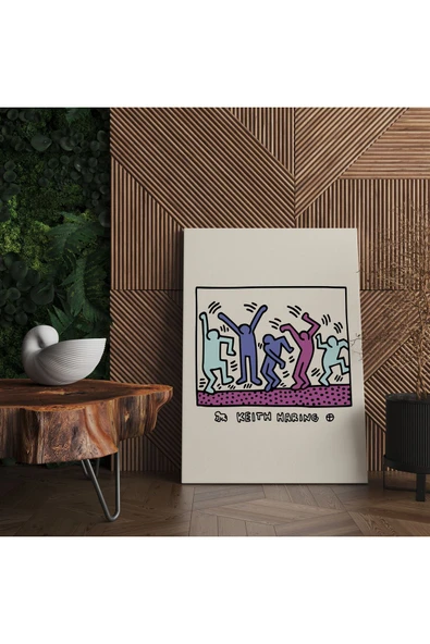 Pegziz Salon Duvar Dekorasyonu Sanatsal Tablo Keith Haring Duvar Dekor Kanvas Tablo ürün görseli 1