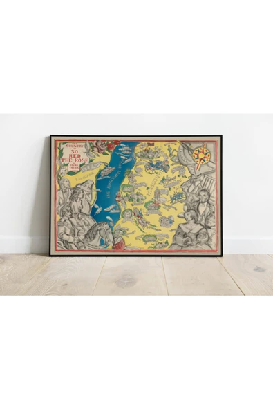 Pegziz Missisippi Nehri Haritası Vintage Sanatsal Poster 60x90cm. ürün görseli 1