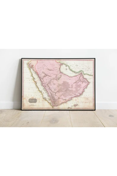 Pegziz Arabistan Haritası Sanatsal Duvar Dekorasyon Poster 60x90cm. ürün görseli 1