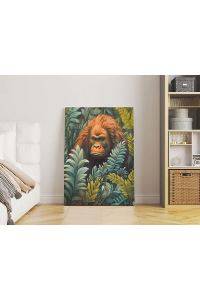 Pegziz Goril Minimalist Modern Kanvas Tablo - Salon Oturma Odası Mutfak Ofis için Duvar Dekoru ürün görseli 1