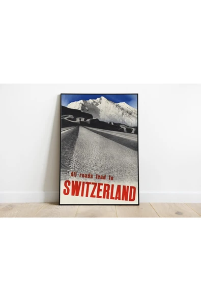 Pegziz Isviçre Vintage Sanatsal Poster 60x90cm. ürün görseli 1