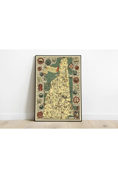 Pegziz New Hampshire Haritası Sanatsal Duvar Dekorasyon Poster 60x90cm. ürün görseli 1