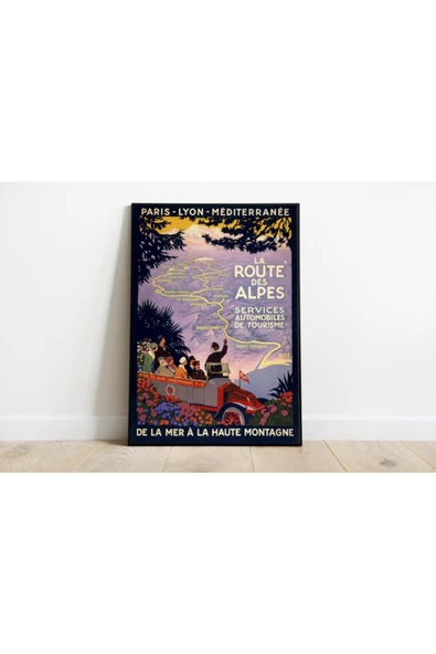 Pegziz Alp Dağları Vintage Sanatsal Poster 60x90cm. ürün görseli 1